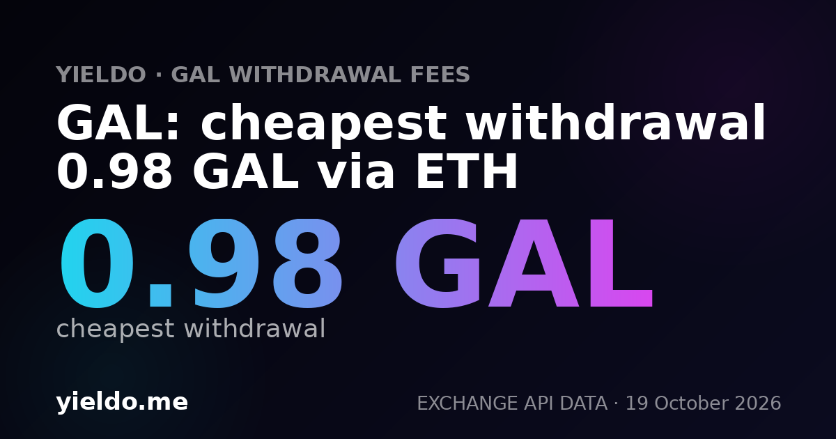 GAL: cheapest withdrawal 0.98 GAL via ETH