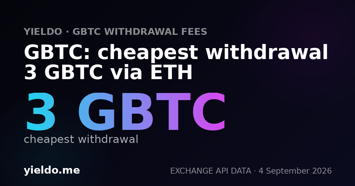 GBTC: cheapest withdrawal 3 GBTC via ETH