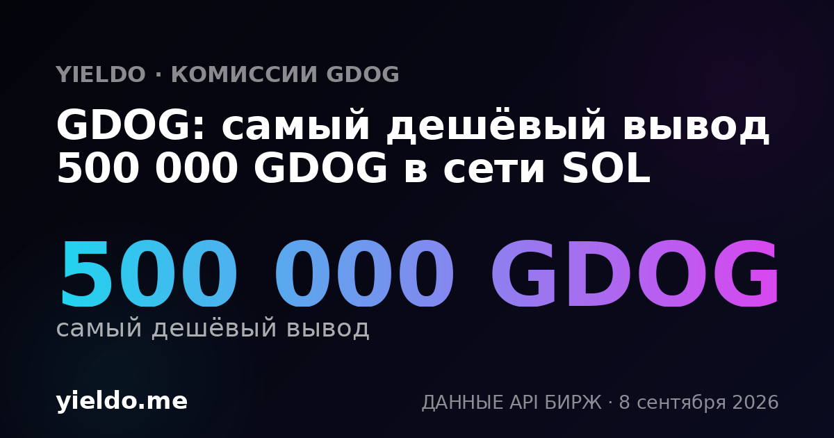 GDOG: самый дешёвый вывод 500 000 GDOG в сети SOL