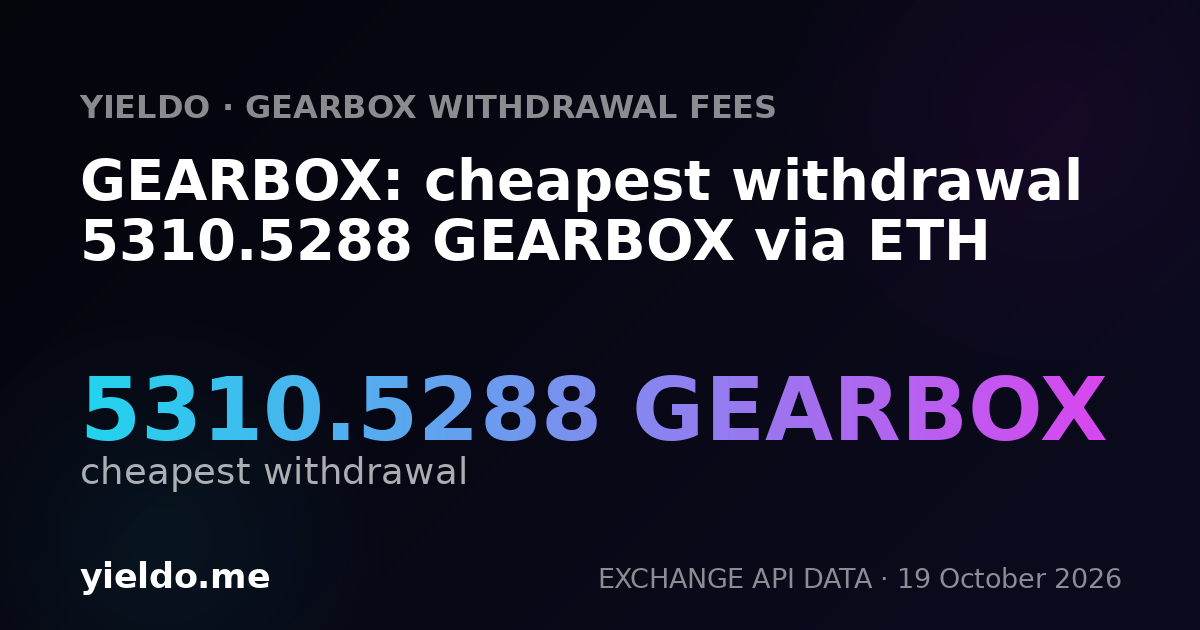 GEARBOX: cheapest withdrawal 5310.5288 GEARBOX via ETH