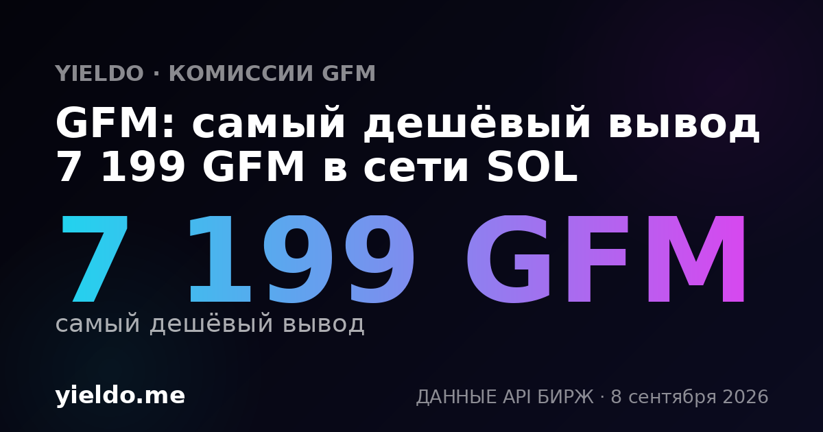 GFM: самый дешёвый вывод 7 199 GFM в сети SOL