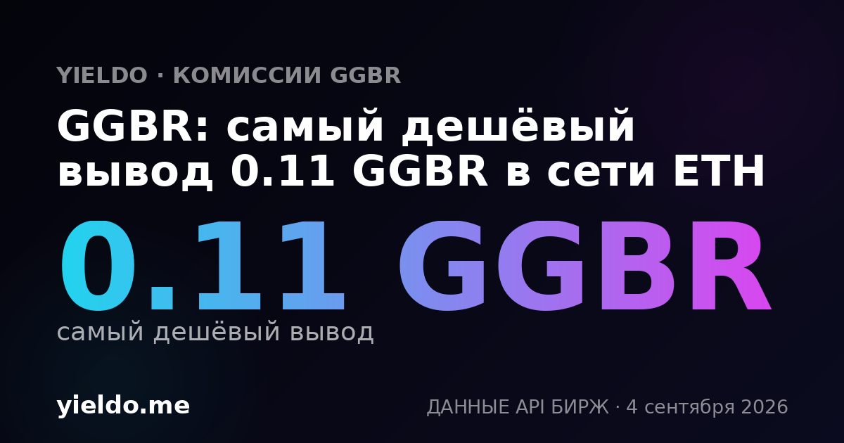 GGBR: самый дешёвый вывод 0.1 GGBR в сети ETH
