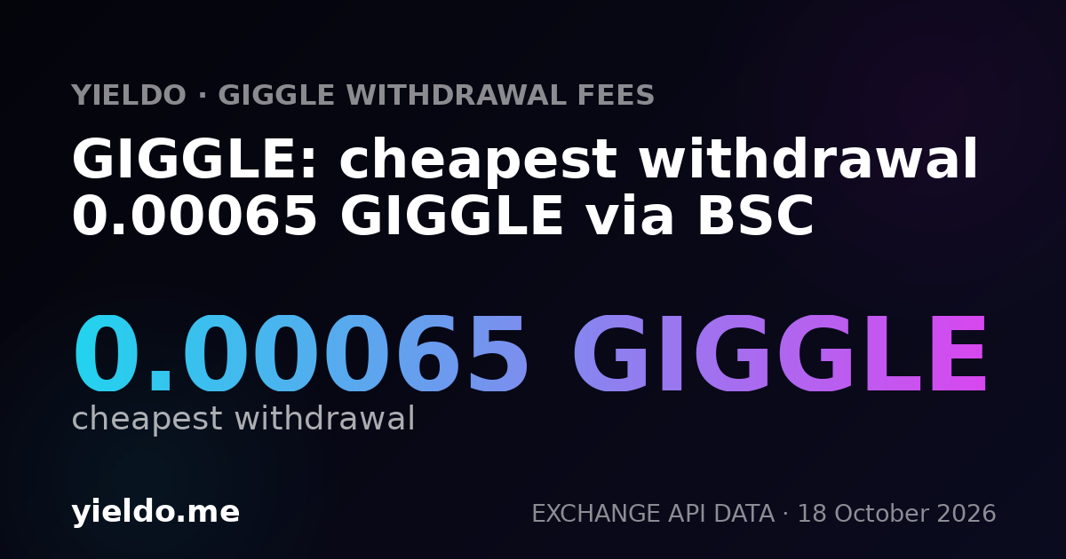 GIGGLE: cheapest withdrawal 0.00065 GIGGLE via BSC