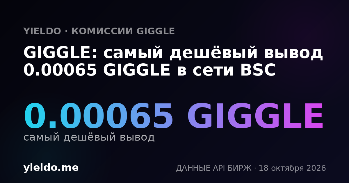 GIGGLE: самый дешёвый вывод 0.00065 GIGGLE в сети BSC