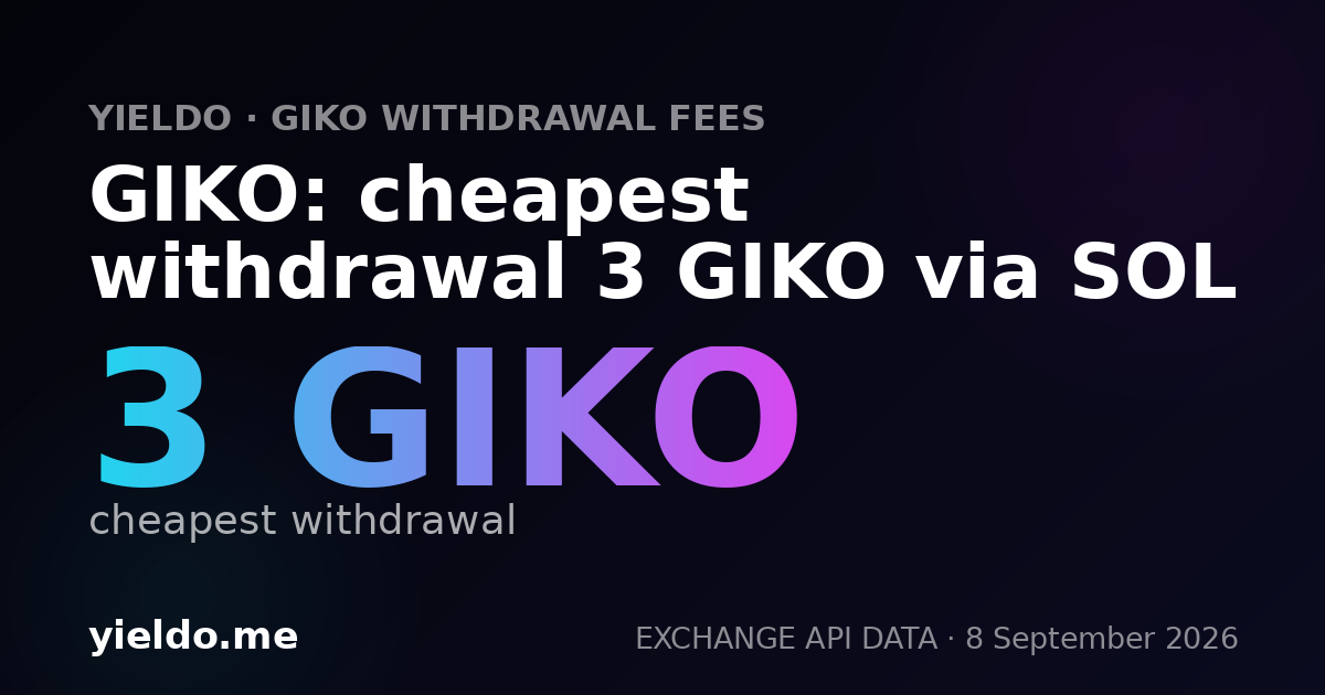 GIKO: cheapest withdrawal 3 GIKO via SOL