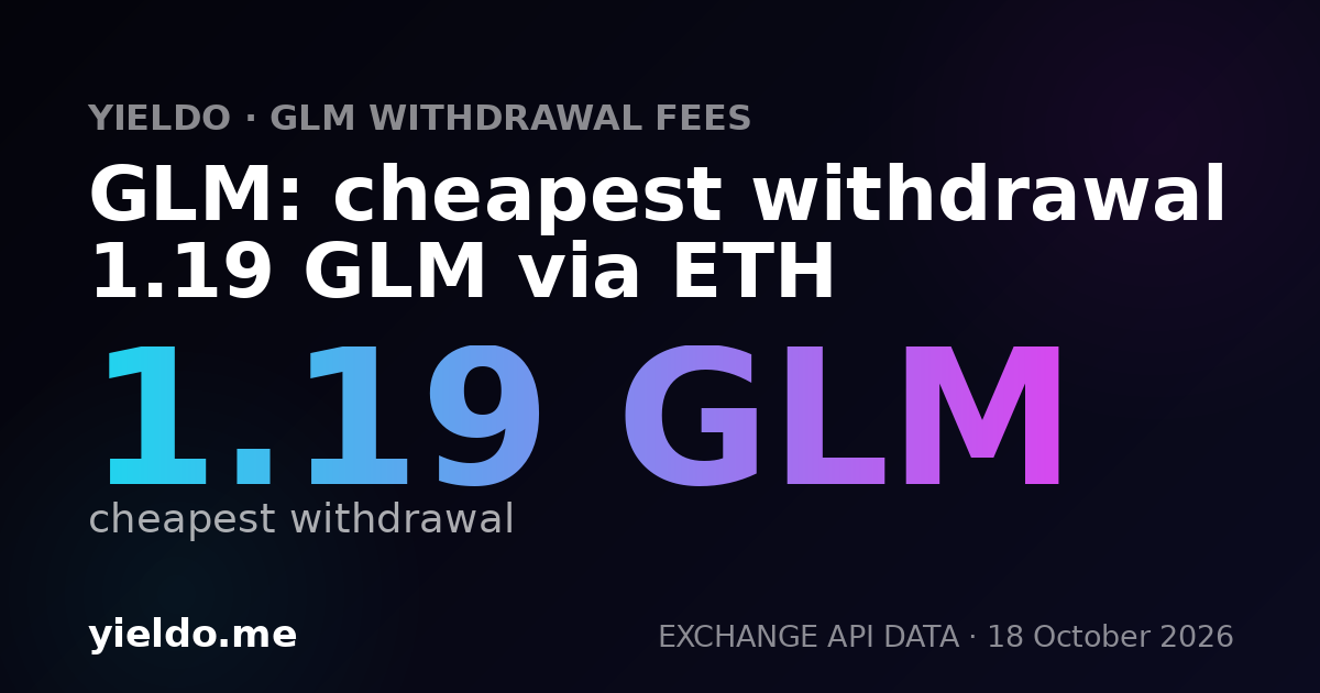 GLM: cheapest withdrawal 1.22 GLM via ETH