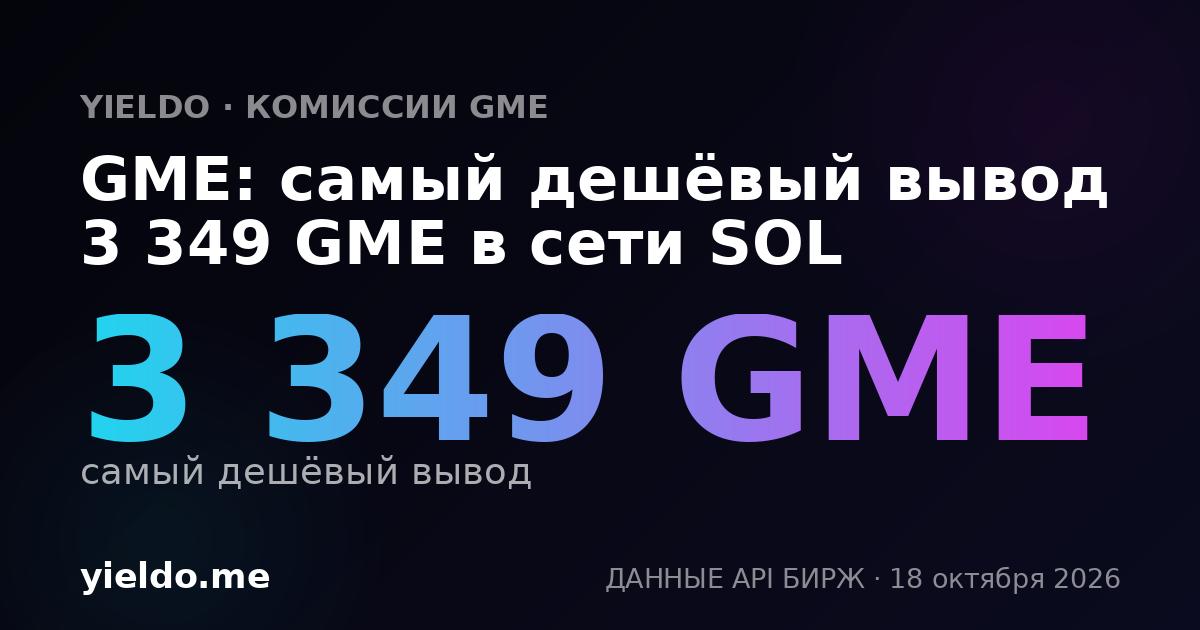 GME: самый дешёвый вывод 3 363 GME в сети SOL