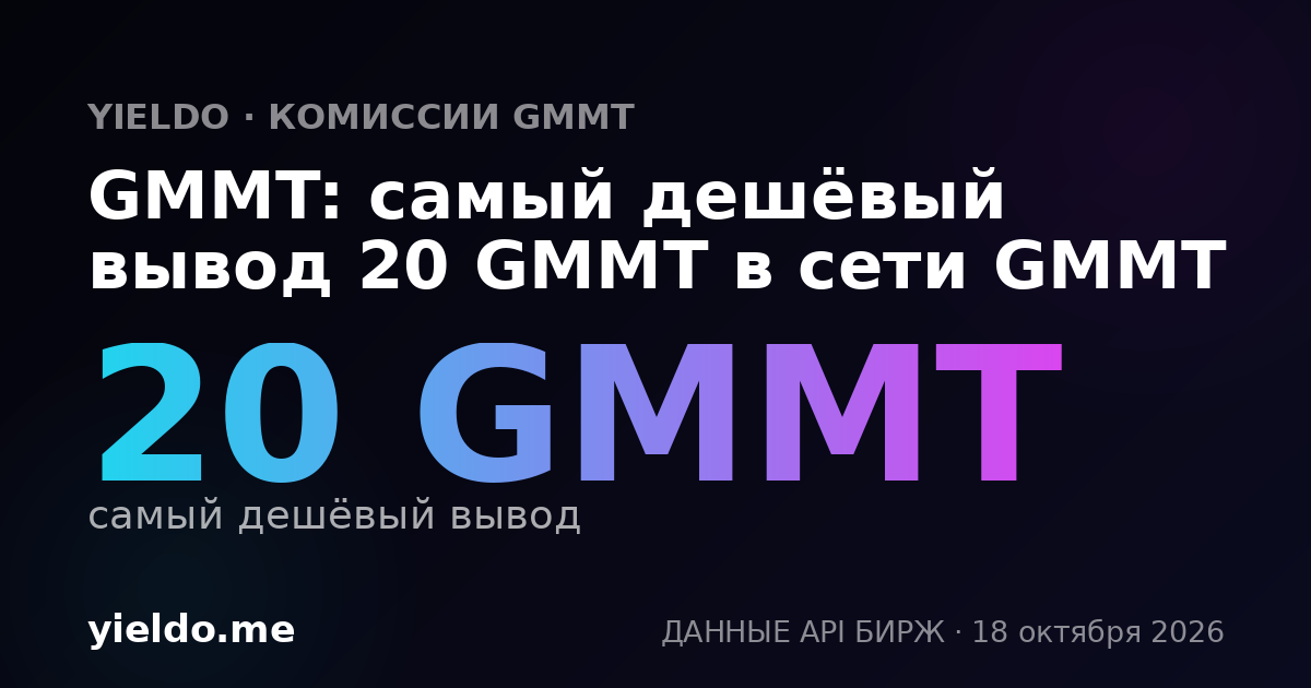 GMMT: самый дешёвый вывод 20 GMMT в сети GMMT