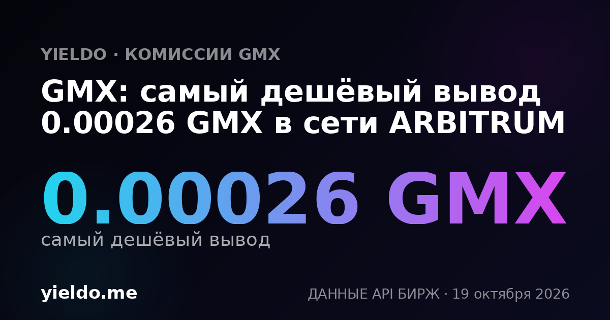 GMX: самый дешёвый вывод 0.00026 GMX в сети ARBITRUM