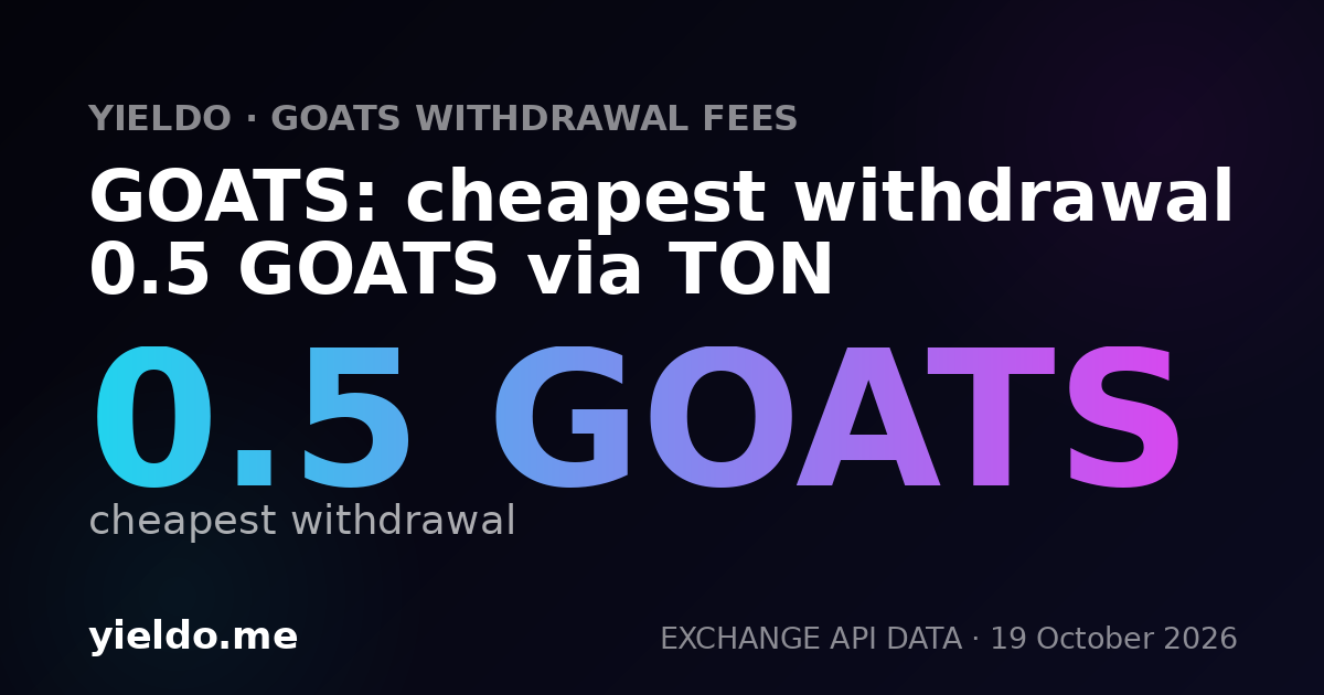 GOATS: cheapest withdrawal 0.5 GOATS via TON