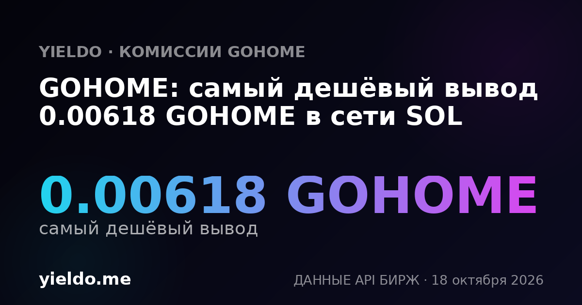 GOHOME: самый дешёвый вывод 0.00618 GOHOME в сети SOL