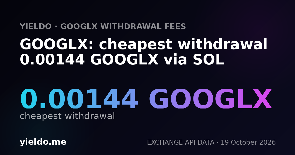 GOOGLX: cheapest withdrawal 0.00144 GOOGLX via SOL