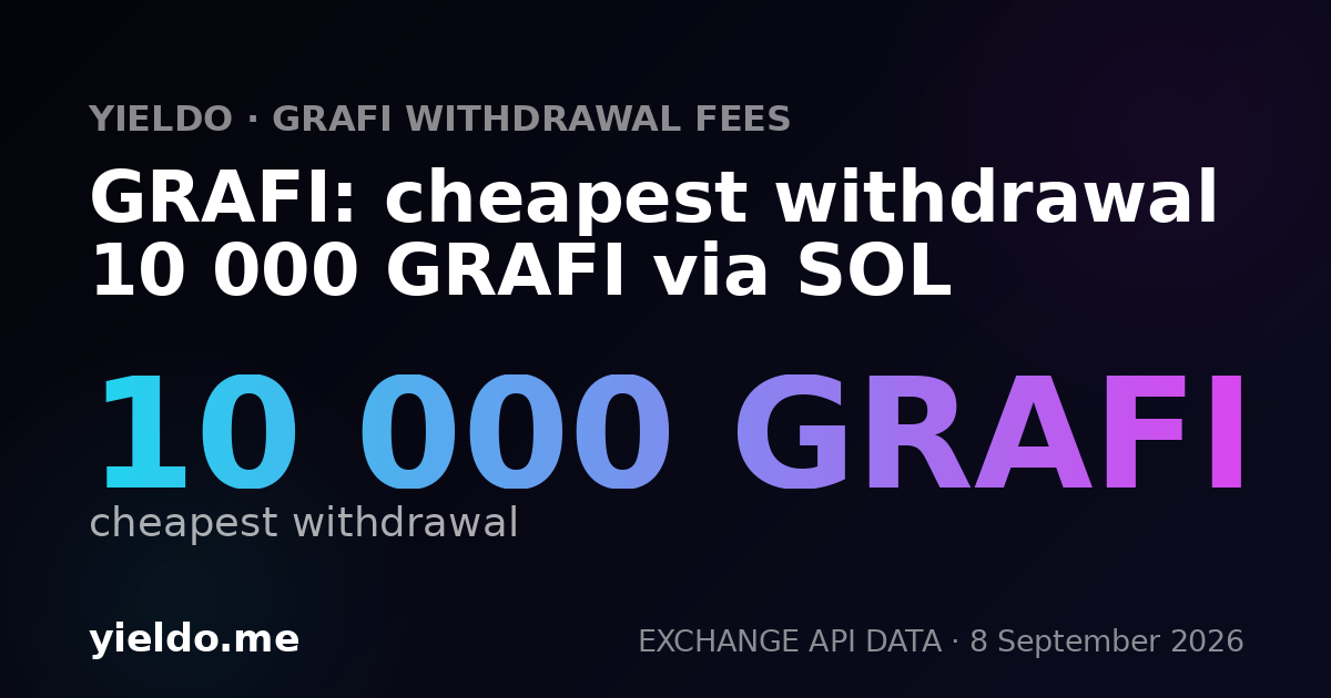 GRAFI: cheapest withdrawal 10 000 GRAFI via SOL