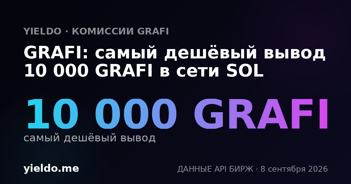 GRAFI: самый дешёвый вывод 10 000 GRAFI в сети SOL