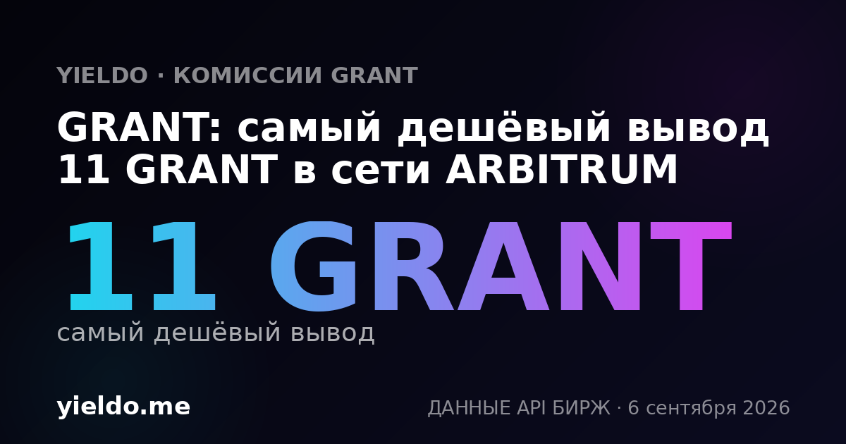 GRANT: самый дешёвый вывод 11 GRANT в сети ARBITRUM