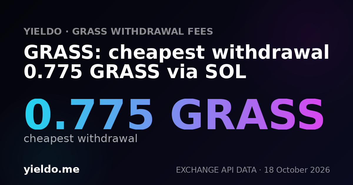 GRASS: cheapest withdrawal 0.775 GRASS via SOL