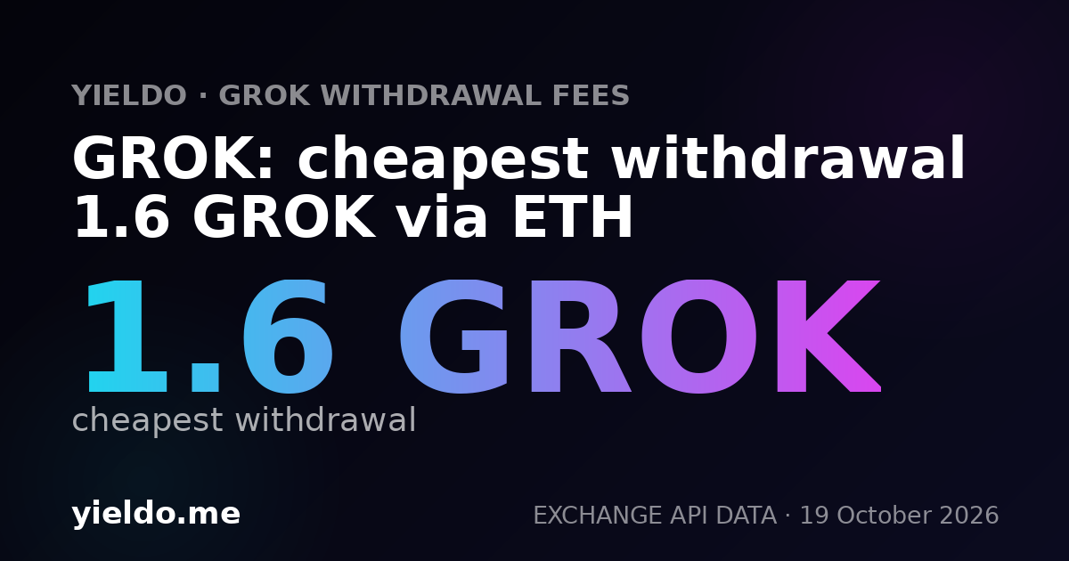 GROK: cheapest withdrawal 1.6 GROK via ETH