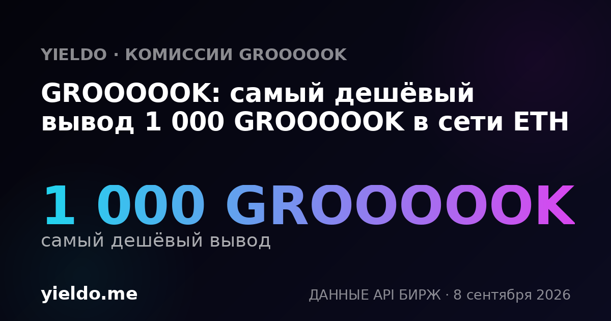GROOOOOK: самый дешёвый вывод 1 000 GROOOOOK в сети ETH