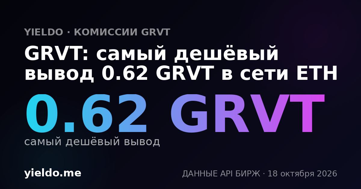 GRVT: самый дешёвый вывод 0.62 GRVT в сети ETH