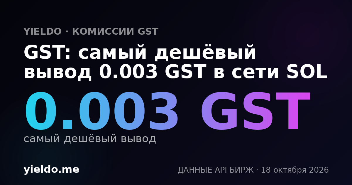 GST: самый дешёвый вывод 0.003 GST в сети SOL