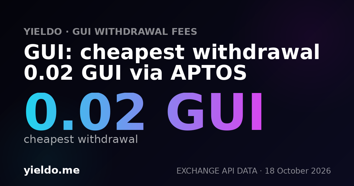 GUI: cheapest withdrawal 0.02 GUI via APTOS