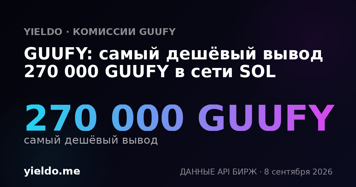GUUFY: самый дешёвый вывод 270 000 GUUFY в сети SOL