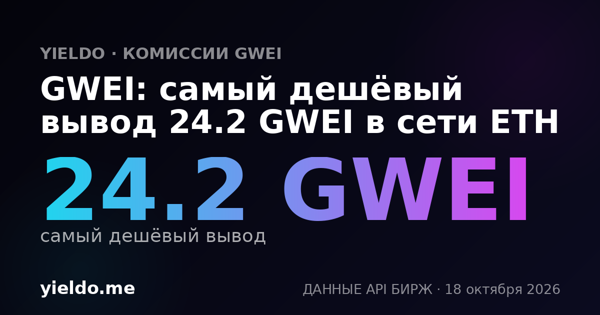 GWEI: самый дешёвый вывод 27 GWEI в сети ETH