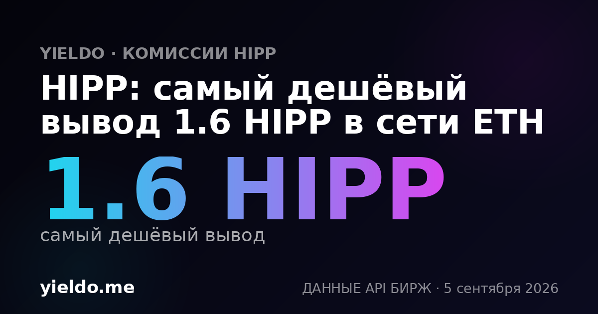 HIPP: самый дешёвый вывод 1.6 HIPP в сети ETH