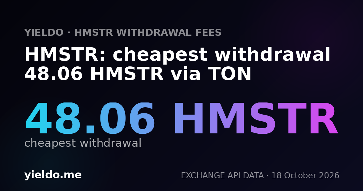 HMSTR: cheapest withdrawal 47.43 HMSTR via TON