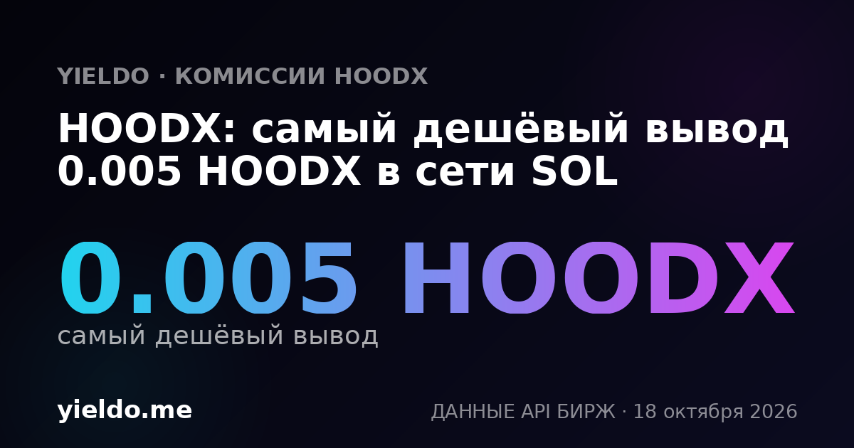 HOODX: самый дешёвый вывод 0.005 HOODX в сети SOL