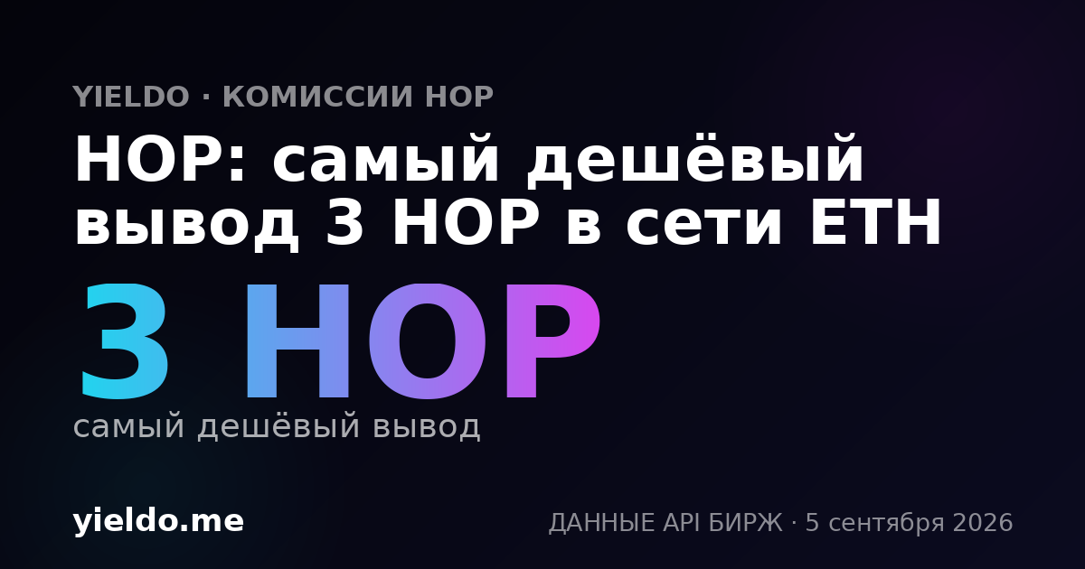 HOP: самый дешёвый вывод 3 HOP в сети ETH