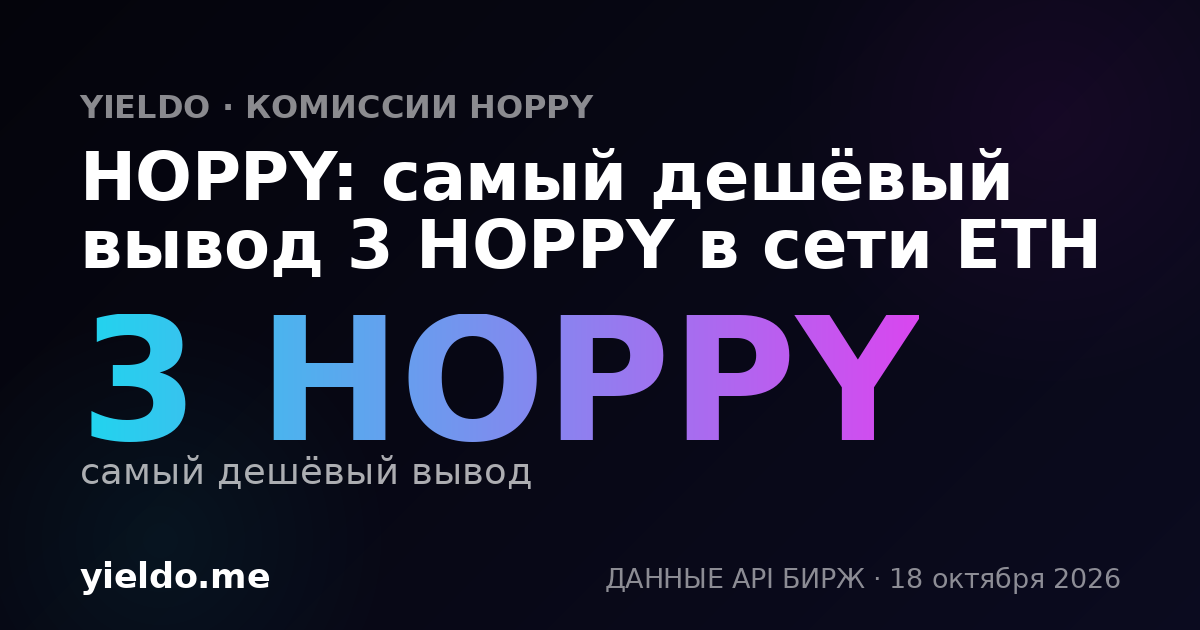HOPPY: самый дешёвый вывод 3 HOPPY в сети ETH