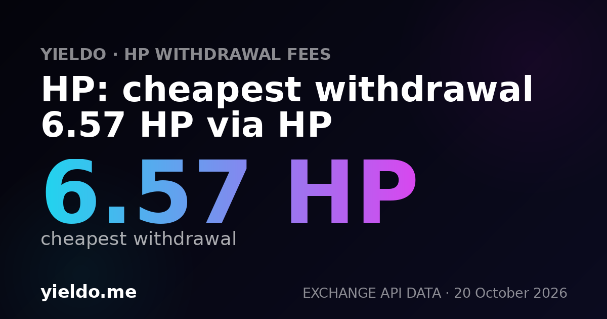 HP: cheapest withdrawal 6.57 HP via HP