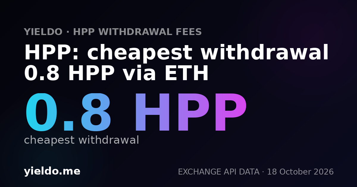 HPP: cheapest withdrawal 0.8 HPP via ETH