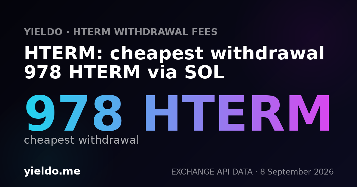 HTERM: cheapest withdrawal 978 HTERM via SOL