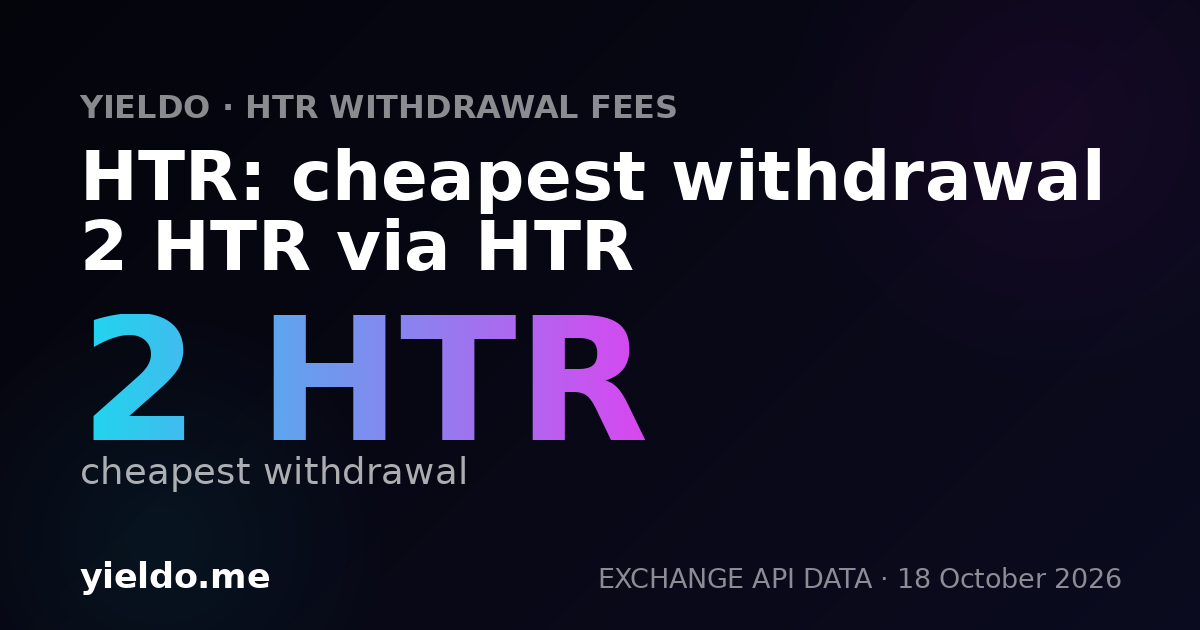 HTR: cheapest withdrawal 2 HTR via HTR