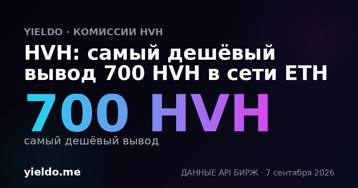 HVH: самый дешёвый вывод 700 HVH в сети ETH