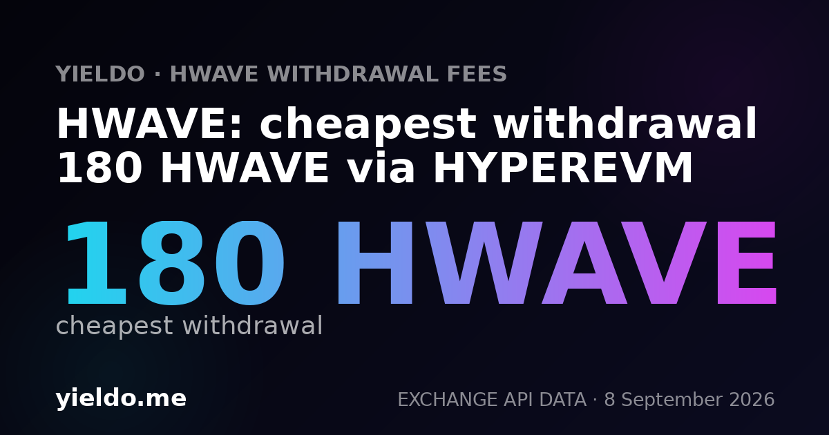 HWAVE: cheapest withdrawal 180 HWAVE via HYPEREVM