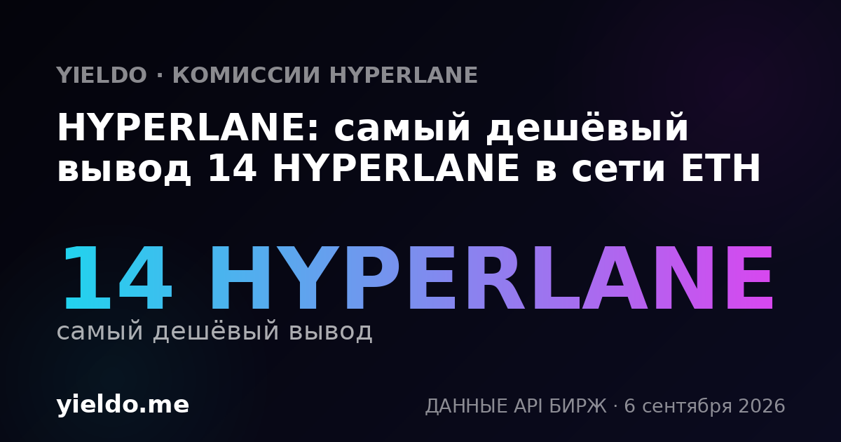 HYPERLANE: самый дешёвый вывод 14 HYPERLANE в сети ETH