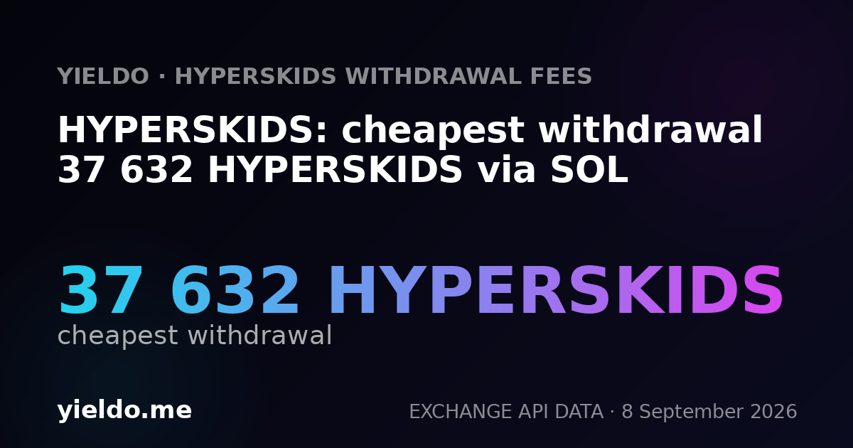 HYPERSKIDS: cheapest withdrawal 37 632 HYPERSKIDS via SOL