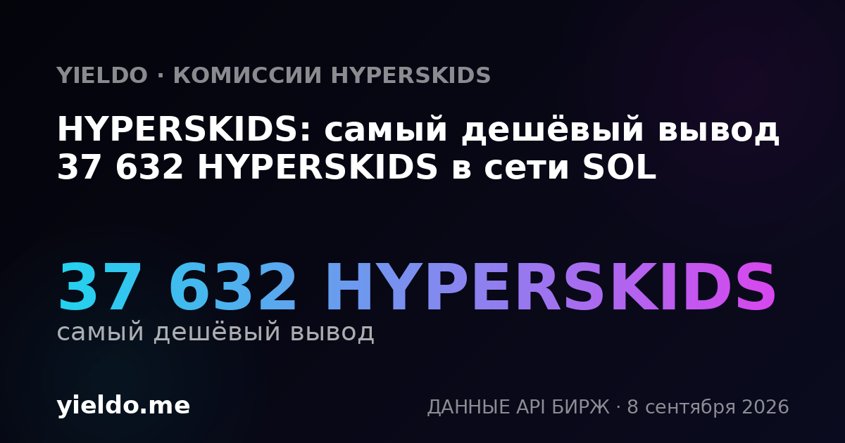 HYPERSKIDS: самый дешёвый вывод 37 632 HYPERSKIDS в сети SOL