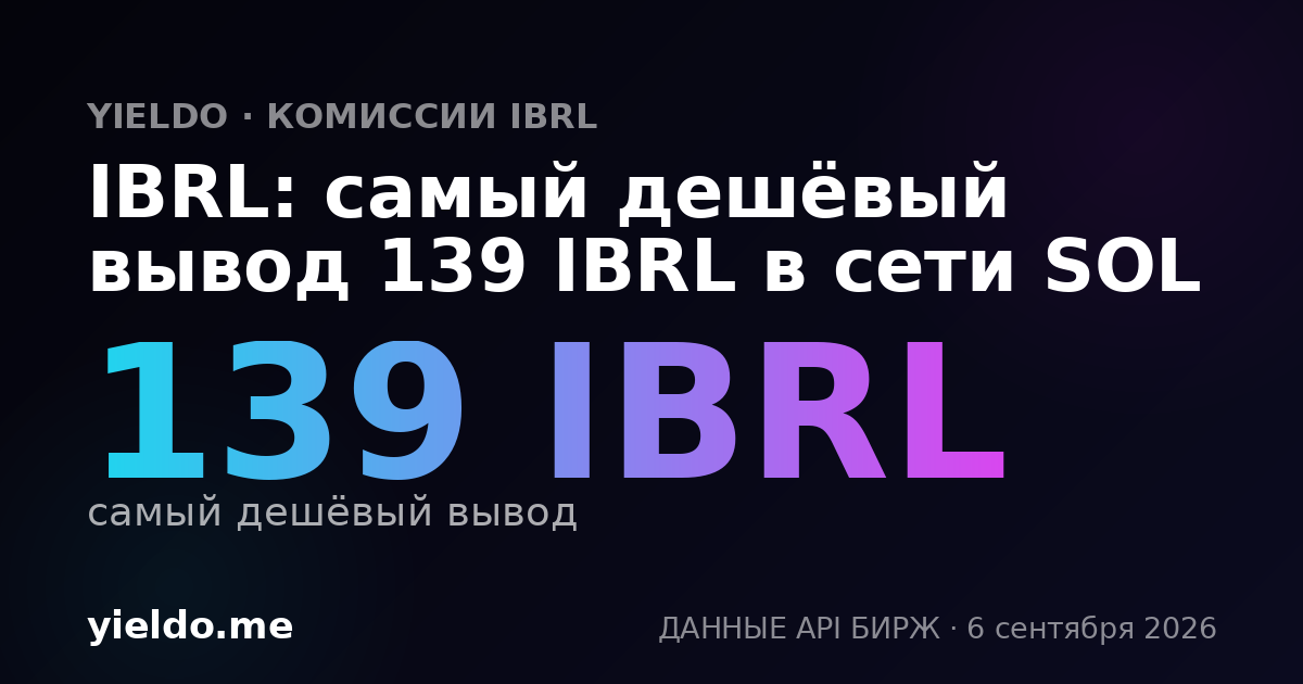 IBRL: самый дешёвый вывод 139 IBRL в сети SOL