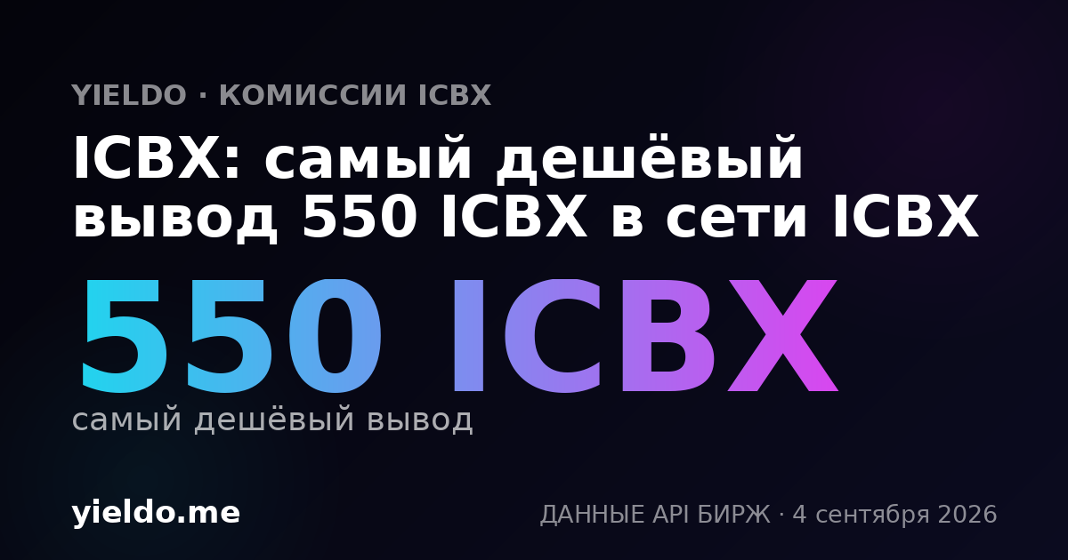 ICBX: самый дешёвый вывод 550 ICBX в сети ICBX