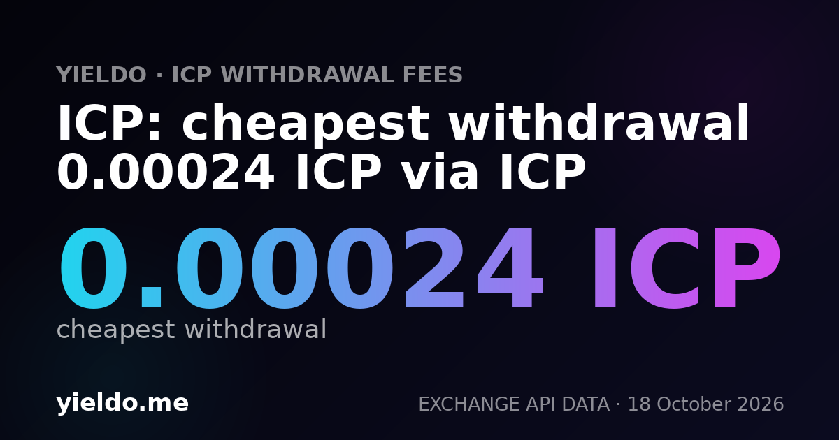 ICP: cheapest withdrawal 0.00024 ICP via ICP