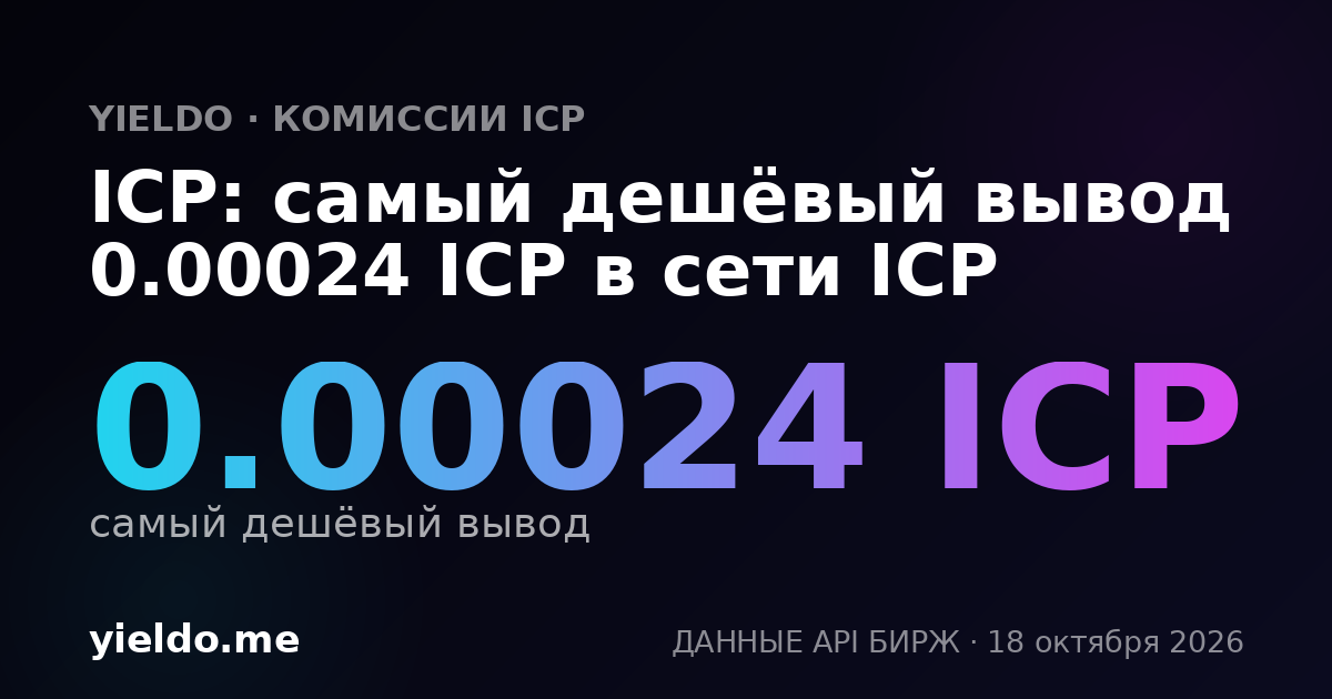 ICP: самый дешёвый вывод 0.00024 ICP в сети ICP
