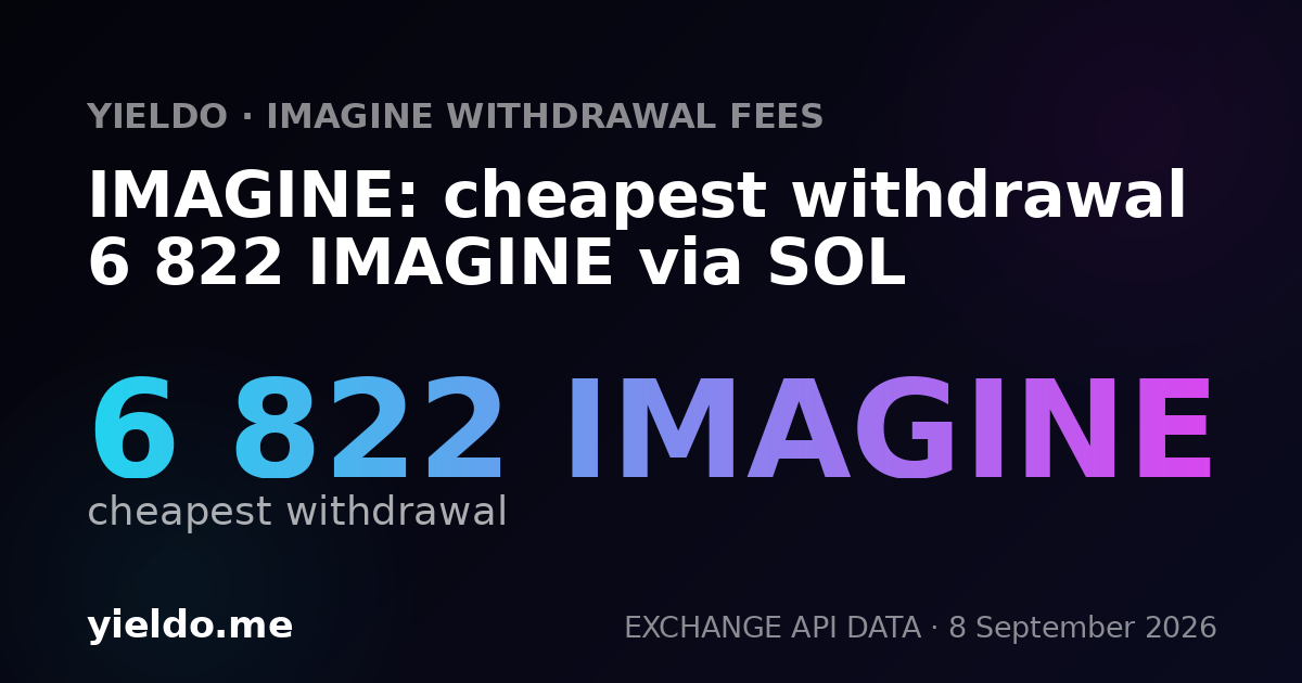 IMAGINE: cheapest withdrawal 6 822 IMAGINE via SOL