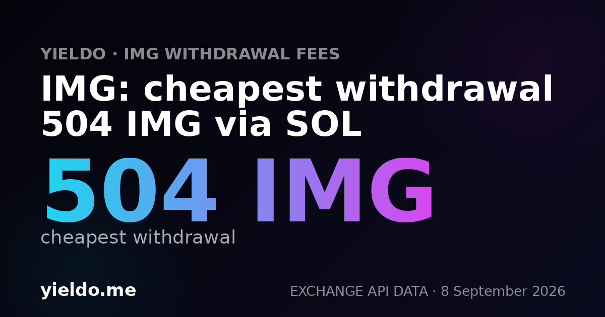 IMG: cheapest withdrawal 504 IMG via SOL