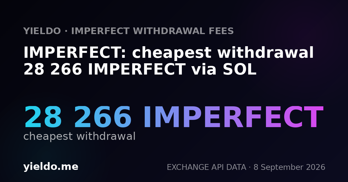 IMPERFECT: cheapest withdrawal 28 266 IMPERFECT via SOL