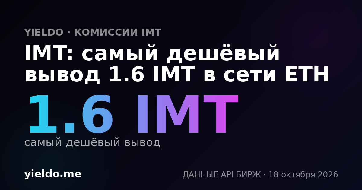 IMT: самый дешёвый вывод 1.6 IMT в сети ETH