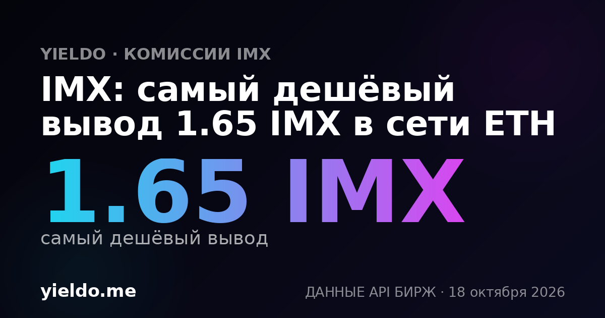 IMX: самый дешёвый вывод 0.83 IMX в сети ETH